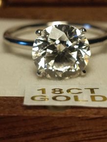 18ct White Gold 3 ct Lab Diamond Solitaire Ring
