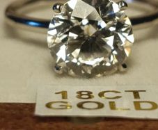 18ct White Gold 3 ct Lab Diamond Solitaire Ring