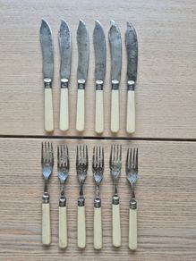 Vintage set of 6 Firth Staybrite Fish Cutlery Set