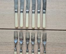 Vintage set of 6 Firth Staybrite Fish Cutlery Set
