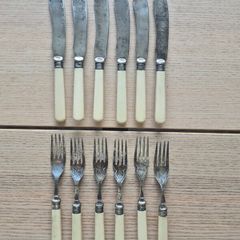 Vintage set of 6 Firth Staybrite Fish Cutlery Set