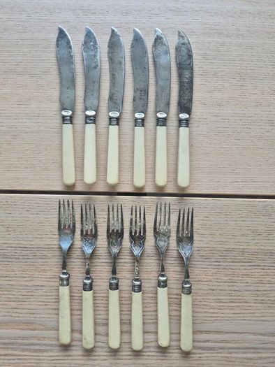 Vintage set of 6 Firth Staybrite Fish Cutlery Set