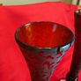 Pair of Ruby Red Glass Trumpet Vases Image 6