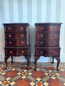 Pair of Mahogany Chippendale Style Bedside Lockers