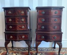Pair of Mahogany Chippendale Style Bedside Lockers