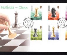 2004 Jersey Jersey Festivals (1st issue) Centenary British Chess Feder Commemorative Stamp First Day Cover (FDC)