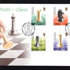 2004 Jersey Jersey Festivals (1st issue) Centenary British Chess Feder Commemorative Stamp First Day Cover (FDC)