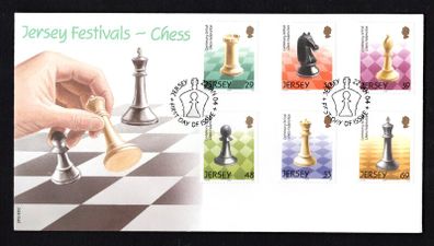 2004 Jersey Jersey Festivals (1st issue) Centenary British Chess Feder Commemorative Stamp First Day Cover (FDC)