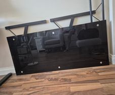 Glass Office Desk, Black ,Free