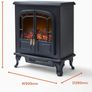 WL46019 Wingham Log Effect Stove Fire With Realistic LED Flame Effect, Adjustable Thermostat, 2000W, Black Image 5