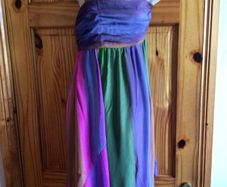 South Ladies Multicoloured Silk one shoulder dress size 12 includes postage