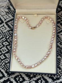 Genuine Freshwater Pearl & 9ct Gold Vintage Necklace, New Old Stock