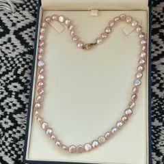 Genuine Freshwater Pearl & 9ct Gold Vintage Necklace, New Old Stock