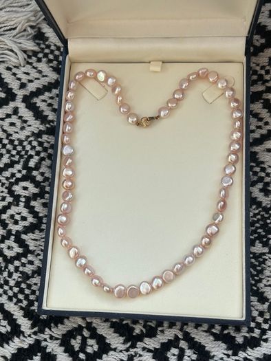 Genuine Freshwater Pearl & 9ct Gold Vintage Necklace, New Old Stock
