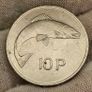Ireland 1975 Big 10p Ten Pence Coin Beautiful Uncirculated Lustrous Image 2