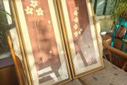 Pair of framed floral art prints