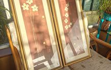Pair of framed floral art prints