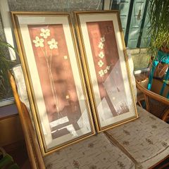 Pair of framed floral art prints
