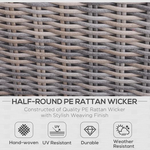 5 Pcs Rattan Garden Furniture Set w/ Tall Glass-Top Table Aluminium Frame Plastic Wicker Thick Soft Cushions Comfortable Outdoor Balcony Home Sofa - Brown