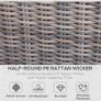 5 Pcs Rattan Garden Furniture Set w/ Tall Glass-Top Table Aluminium Frame Plastic Wicker Thick Soft Cushions Comfortable Outdoor Balcony Home Sofa - Brown Image 4