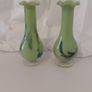 Fabulous Pair of Mid Century Matching Mouth-Blown Glass Vases In Lime Green with Swirls, Unknown Maker, Possibly Italian/Murano, Japanese or Chinese, Circa 1950 Image 4