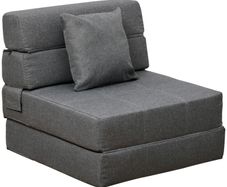 Convertible Floor Sofa Bed Recliner Fabric Upholstered Sleeper Lounge Futon with Pillow for Living Room, Grey (FREE SHIPPING)