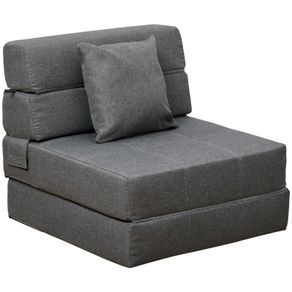 Convertible Floor Sofa Bed Recliner Fabric Upholstered Sleeper Lounge Futon with Pillow for Living Room, Grey (FREE SHIPPING)