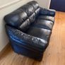black leather 3-seater sofa / couch Image 5