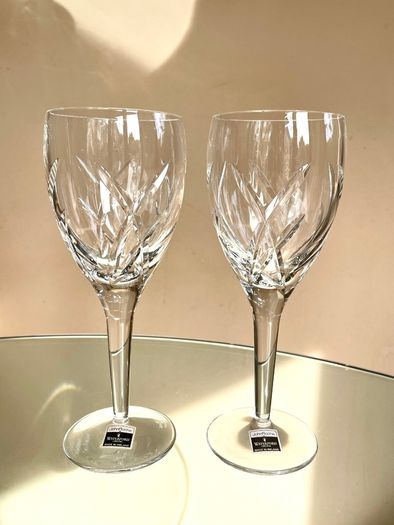 Pair of John Rocha at Waterford Crystal wine glasses - new