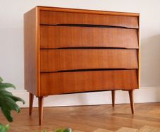 Mid Century Teak Avalon Yatton Beehive Chest Of Drawers Vintage Retro 1960s