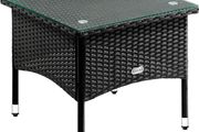 Polyrattan garden table side table with glass top  Grey Cream or Black