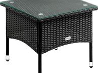 main image for ad Polyrattan garden table side table with glass top  Grey Cream or Black