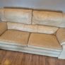 Premium cream leather Sofa-3 seater. 1 grey Chair Image 2