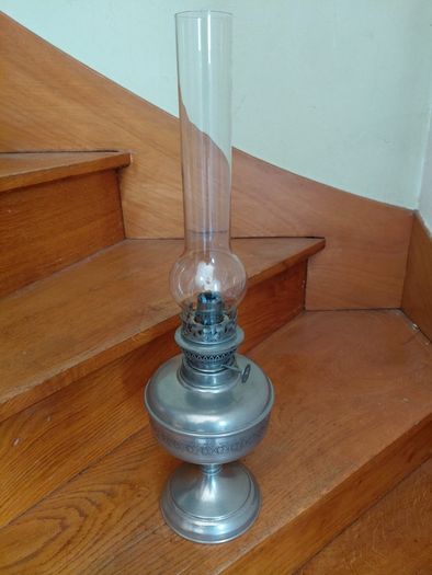 Antique French stainless steel lamp works