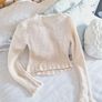 New Look Cream Knit Crop Jumper - Size 6 Image 8