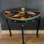 Green half moon console table Image 2