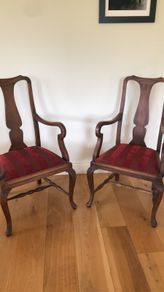 Set of two walnut chairs