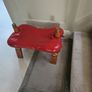 wine leather foot stool Image 3