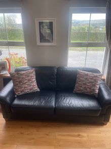 Black 3 seater/2seater/1 seater leather couches