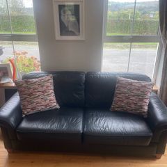 Black 3 seater/2seater/1 seater leather couches