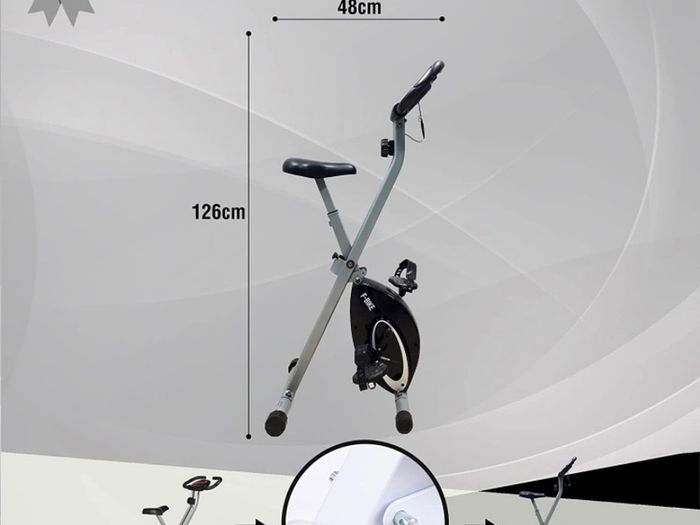 F-Bike, bicycle trainer, home trainer, foldable fitness bike, integrated training computer, hand pulse sensors, foldable, 8 resistance levels (FREE POSTAGE)