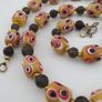 Antique Venetian African Style Thousand Eyes & Black Glass Beads Necklace Image 3