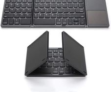 Foldable Bluetooth Keyboard, Pocket Size Portable Mini BT Wireless Keyboard with Touchpad for Android, Windows, PC, Tablet, with Rechargeable Li-ion Battery