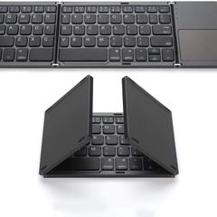 Foldable Bluetooth Keyboard, Pocket Size Portable Mini BT Wireless Keyboard with Touchpad for Android, Windows, PC, Tablet, with Rechargeable Li-ion Battery