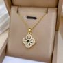 Emerald Stone Four Leaf Clover Crystal Necklace Image 2