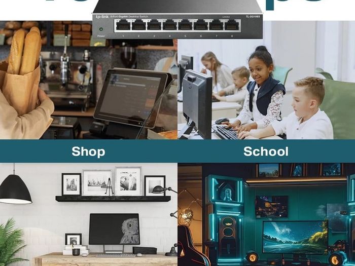 TP-Link TL-SG108S Network Switch 8-Port Gigabit Desktop Hub Ethernet Splitter/ Brand New