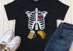 Funny skeleton with beer and tacos t-shirt