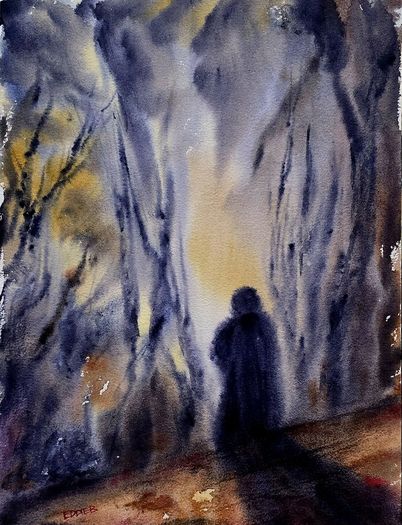 shadow woman watercolour