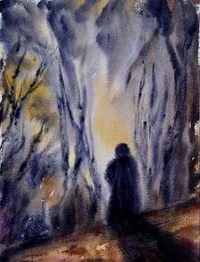 shadow woman watercolour
