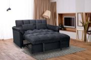 Viral sofa returns Pull Out Black velvet Double Sofa Bed 2 Seater Sleeper